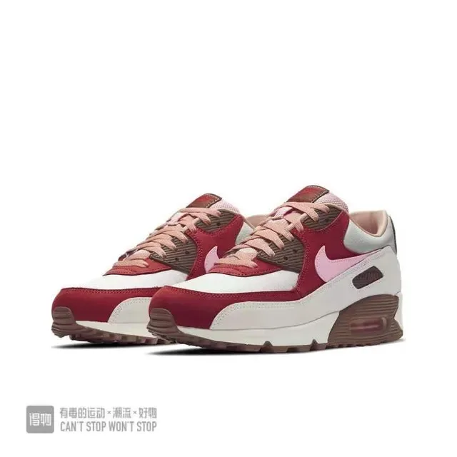 Nike Air Max 90 White Red Pink Brown Lifestyle Sneakers 4