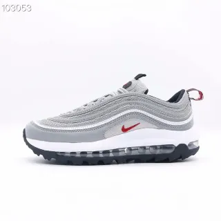 Nike Air Max 97 رمادي أحمر أبيض نمط حياة حذاء رياضي