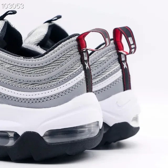 Nike Air Max 97 Gray Red White Lifestyle Sneakers 6