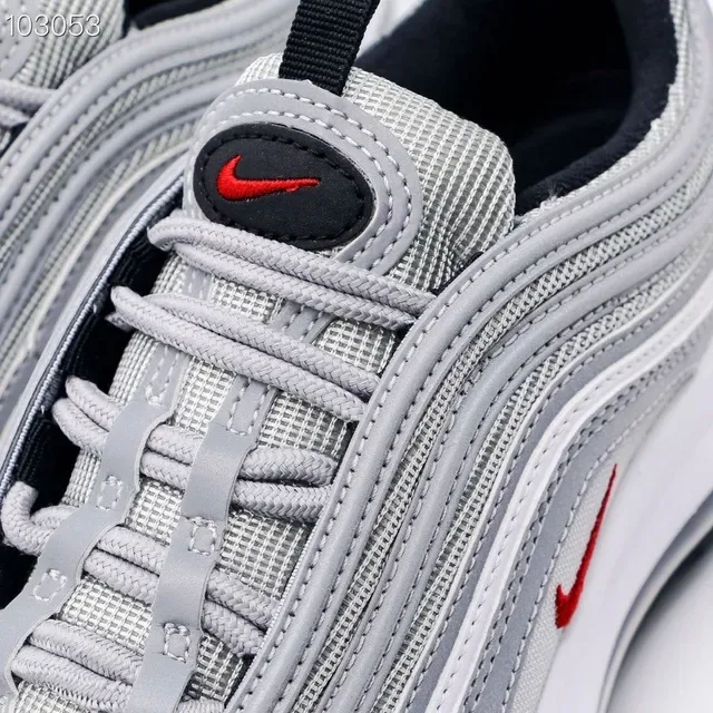 Nike Air Max 97 Gray Red White Lifestyle Sneakers 9