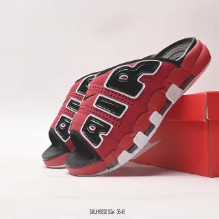 Nike Air More Uptempo Slide Red Black White চপ্পল