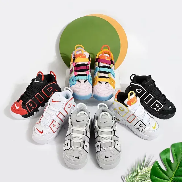 Nike Air More Uptempo White Gray Black أحذية كرة السلة 2