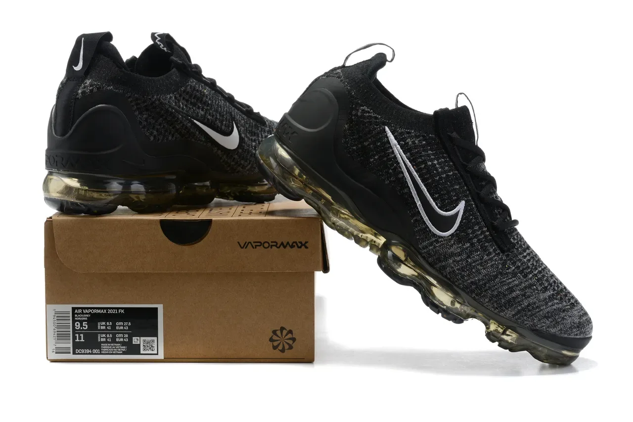 Nike Air VaporMax Black Heather Knit Lifestyle Sneakers 16