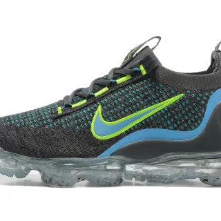 Nike Air VaporMax Flyknit Noir Bleu Tige en Tricot Ingénierie Amortissement Visible Semelle Chaussures de Course