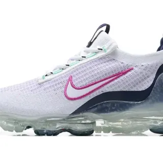 Nike Air VaporMax Flyknit نسائي أبيض وردي بحري أحذية لايف ستايل سنيكرز