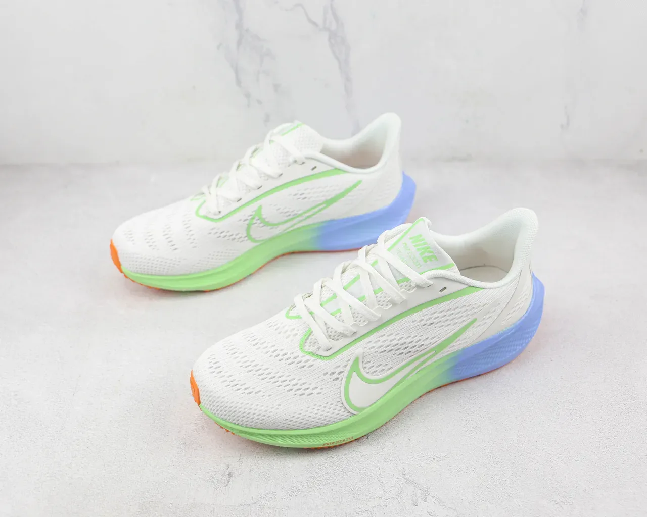 Nike Air Zoom Pegasus 白色 青柠绿 蓝色 橙色 跑鞋 4