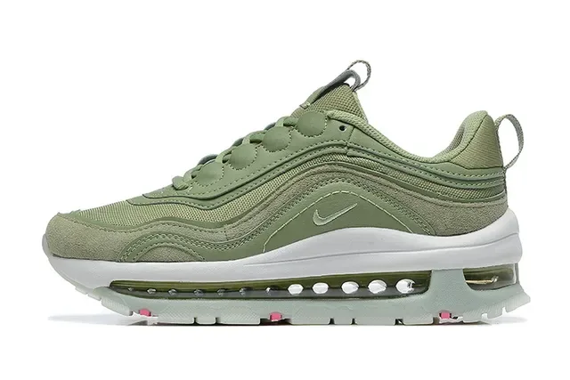 Nike Tênis Lifestyle Verde Militar Branco Oliva com Malha e Camadas Sintéticas, Solado Médio Esculpido Ondulado 2