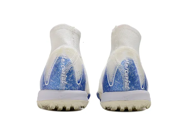耐克米色蓝色袜套领Flyknit鞋面草地足球鞋 4