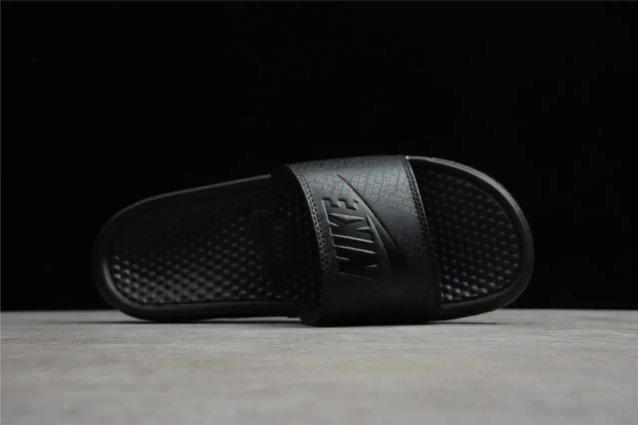 Nike Benassi JDI Black Molded Sole Slippers 9