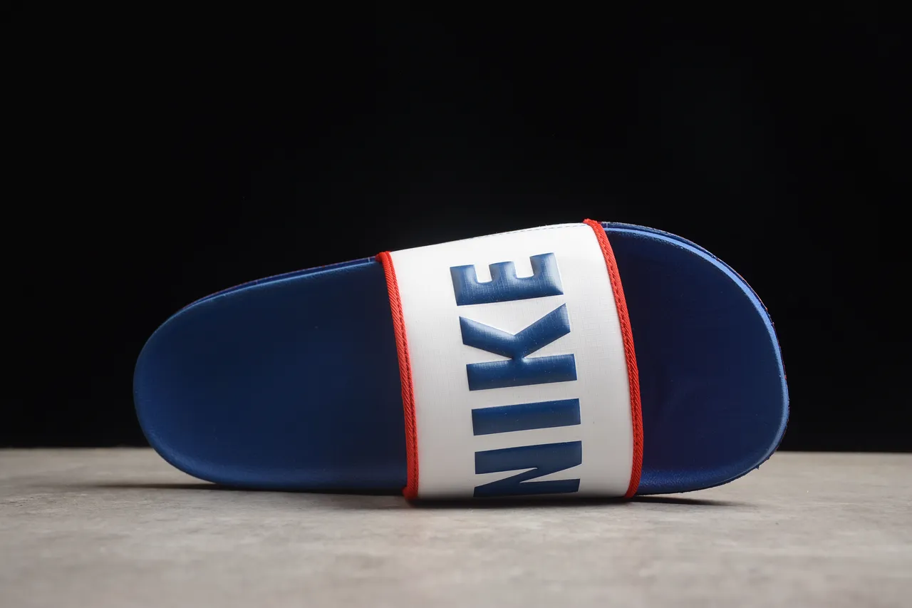 Nike Benassi JDI White Royal Blue Red Slippers 11