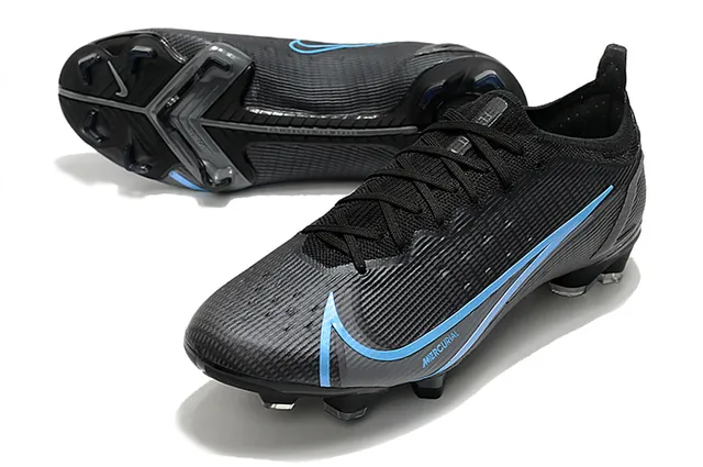 Nike 黑色蓝色低帮袜套贴合领口纹理合成鞋面钉地足球鞋 6