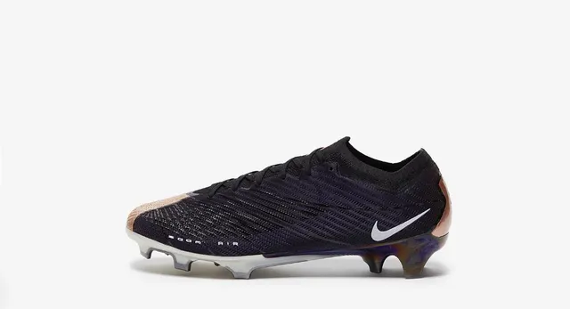 Nike أسود ذهبي أعلى خياط تغطية أصابع معدنية سطح صلب أحذية كرة القدم 5