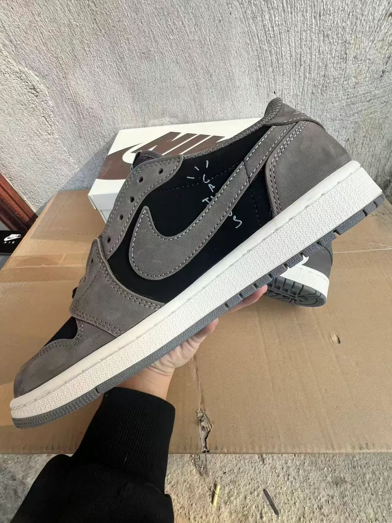 Nike أحذية رياضية أسلوب حياة سوداء رمادية منخفضة الظهر بظلال و جزء علوي من المواد المختلطة 5