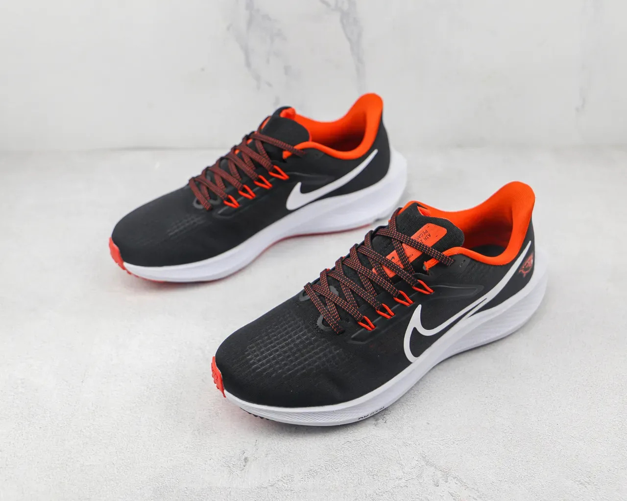Nike Black Orange Engineered Mesh Upper Sculpted White Midsole Running Shoes 4