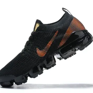 Nike Chaussures Lifestyle Noir Orange Upper Tricot Visible Air Sole