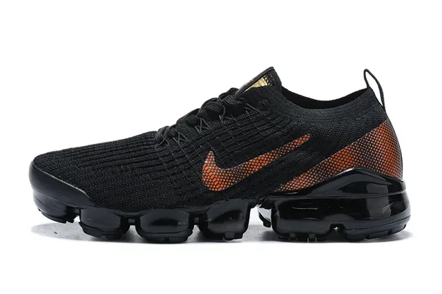 Nike Black Orange Knit Upper Visible Air Sole Lifestyle Sneakers 5