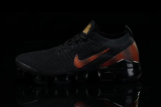 Nike Black Orange Knit Upper Visible Air Sole Lifestyle Sneakers 15