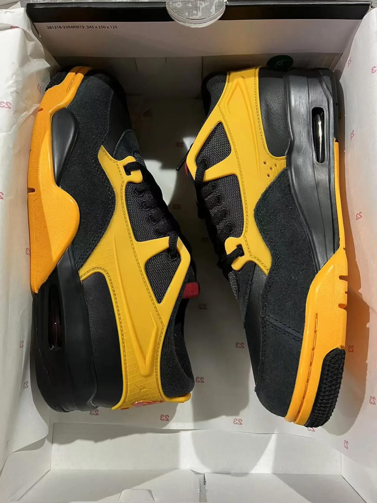 Nike Air Unit 黑黄 层叠合成覆盖 可见鞋跟 运动鞋 9