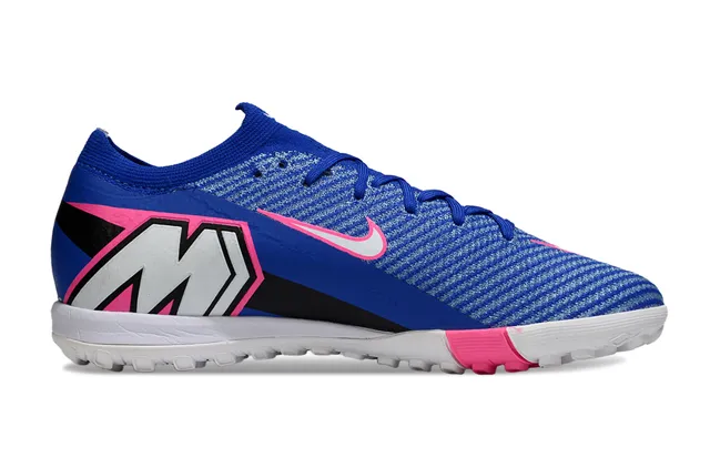 Nike Blue Pink Knit Upper Low-Cut Sock-Like Collar Turf Soccer Shoes 7