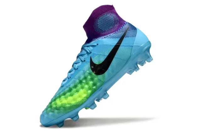 Nike Blue Purple Sock-Fit Knit Upper Translucent TPU Cage Firm-Ground Soccer Shoes 11