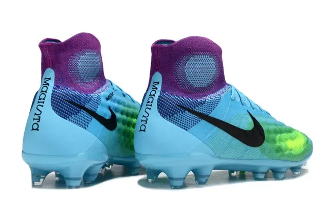 Nike Blue Purple Sock-Fit Knit Upper Translucent TPU Cage Firm-Ground Soccer Shoes 14