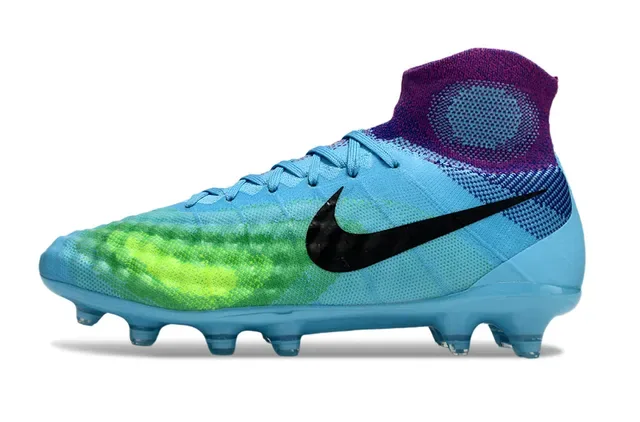 Nike Blue Purple Sock-Fit Knit Upper Translucent TPU Cage Firm-Ground Soccer Shoes 16