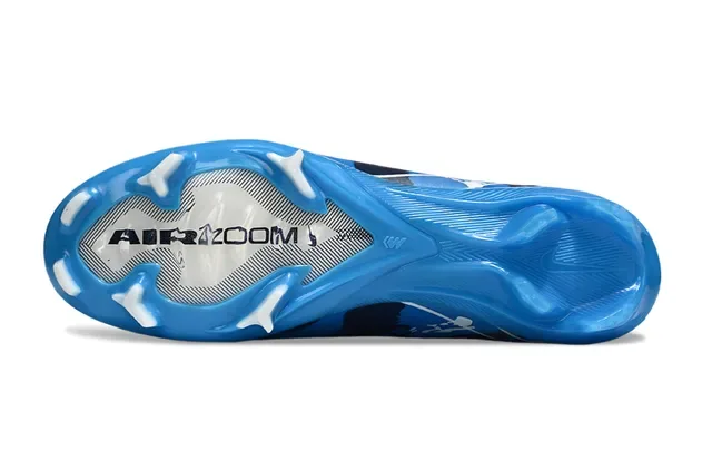 Nike Bleu Blanc Chaussures de Football Coupe Basse Haut en Tricot Superposition Graphique Dynamique Surface Firme 6