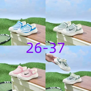 Nike Blue White Mesh Upper Hook-and-Loop Strap Casual Sandals