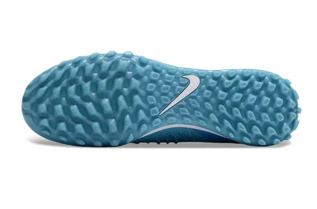 Nike Blue White Sock-Fit Knit Upper Conical Studs Turf Soccer Shoes 6