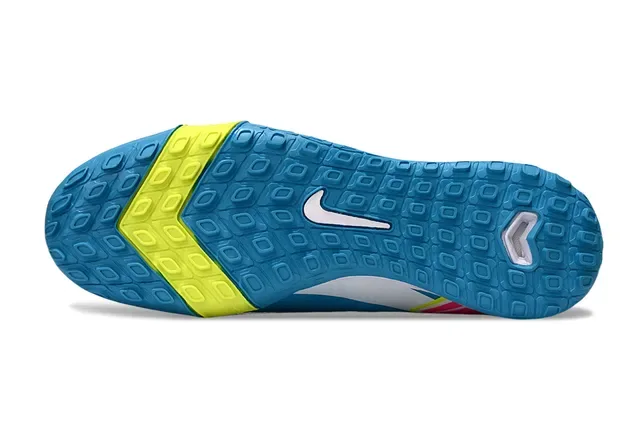 Nike أحذية كرة القدم تورف أعلى نسيج أزرق أصفر منخفض القطع 6