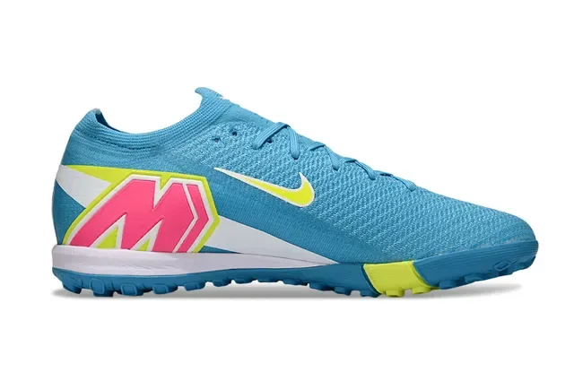 Nike أحذية كرة القدم تورف أعلى نسيج أزرق أصفر منخفض القطع 7