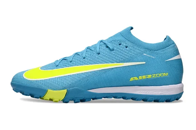 Nike أحذية كرة القدم تورف أعلى نسيج أزرق أصفر منخفض القطع 8