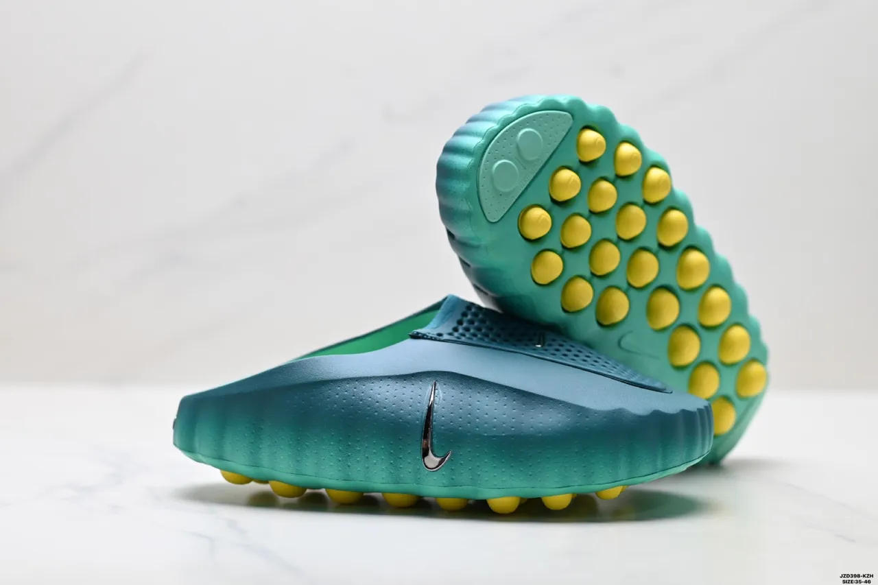 Nike Blue Yellow Molded Monolithic Upper Perforated Vamp Clog 5
