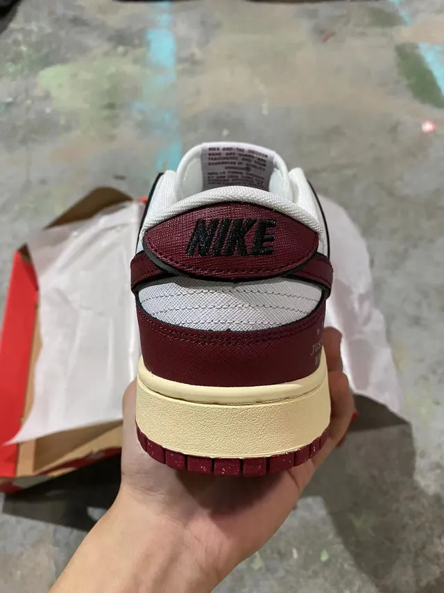 Nike Dunk Low Maroon and White Lifestyle Sneakers 6