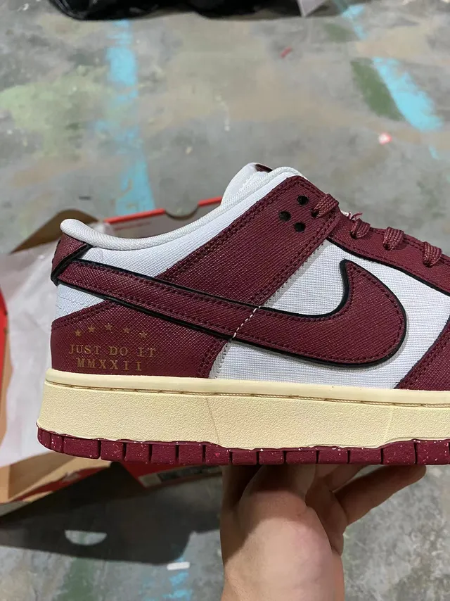 Nike Dunk Low Maroon and White Lifestyle Sneakers 8