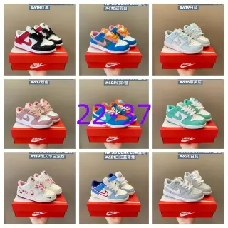 Nike Dunk Low Red Black White حذاء أسلوب حياة للأطفال