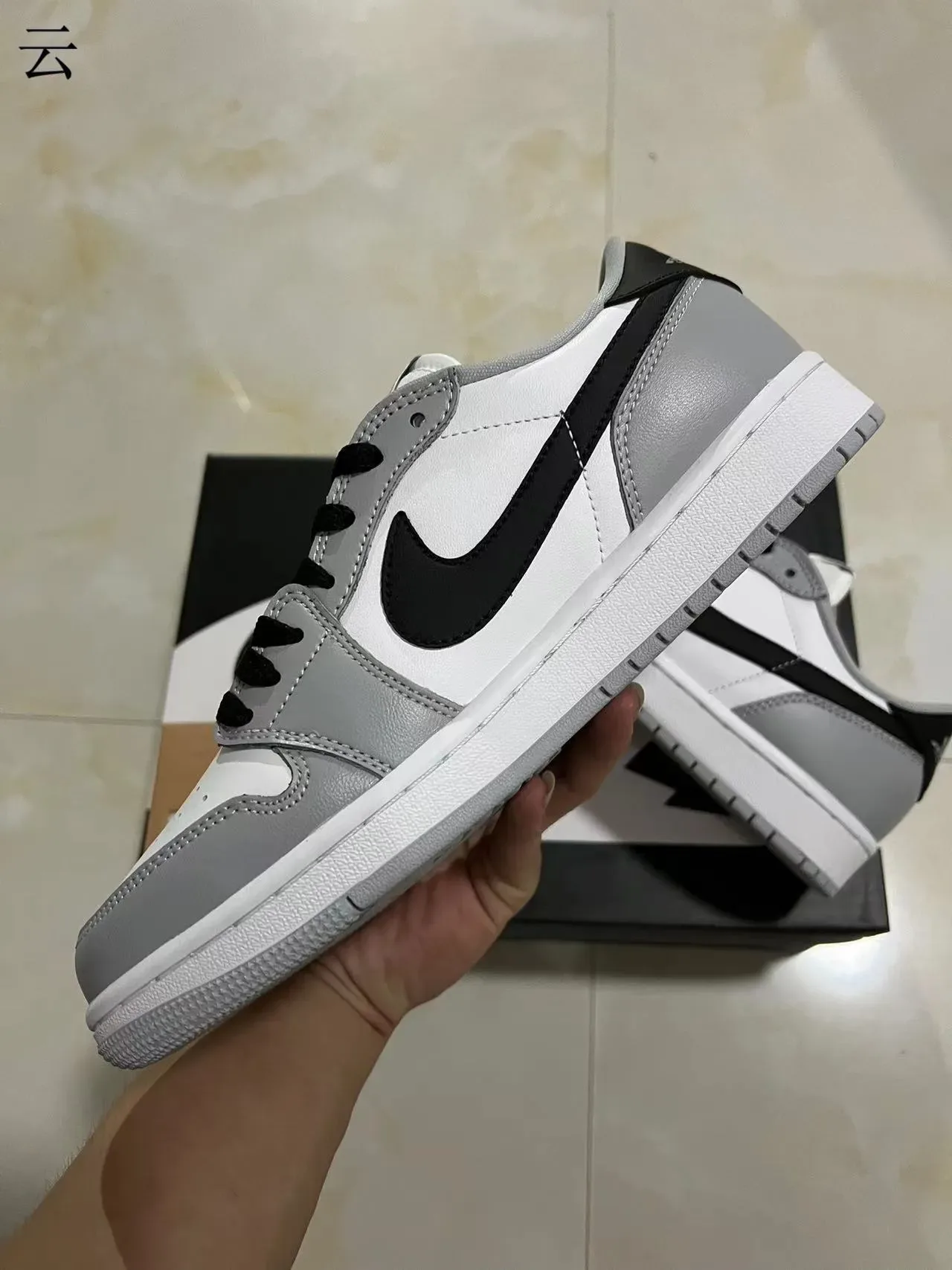 Nike Dunk Low White Gray Black Lifestyle Sneakers 5