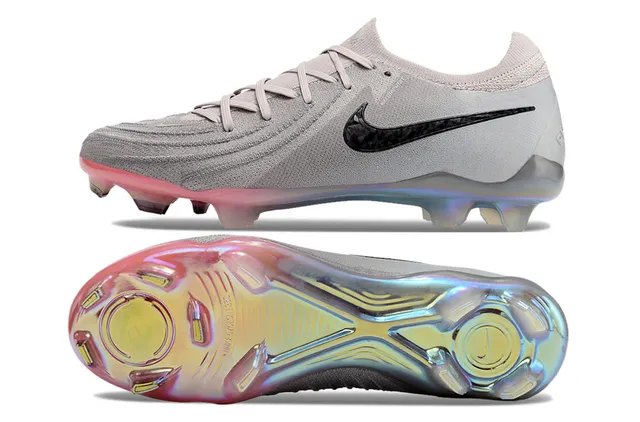 Nike Gray Multicolor Knit Upper Iridescent Sole Firm-Ground Soccer Shoes 14