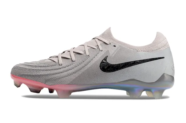 Nike Gray Multicolor Knit Upper Iridescent Sole Firm-Ground Soccer Shoes 17
