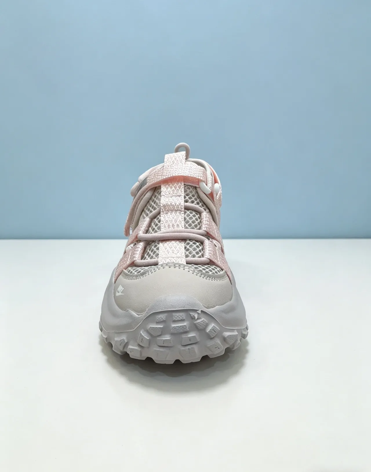 Nike Gray Pink Chunky Platform Sole Multi-Strap Velcro Closure Casual Sandals 5