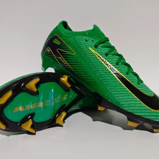 Nike Vert Noir Haut Tricoté Moldé FG Studs Terrain Ferme Chaussures de Football