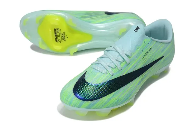 Nike 绿蓝 飞织针织鞋面 Air Zoom 缓震 硬地足球鞋 4