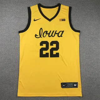 Nike Iowa Hawkeyes 22 पीला काला ट्रिम बास्केटबॉल जैर्सी