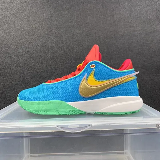 Nike Kyrie Blue Red Textured Knit Multicolor Basketball Shoes 1