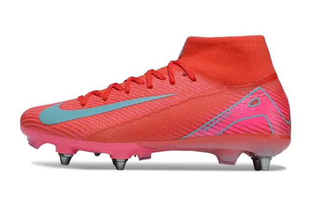 Nike Mercurial High-Cut Coral Pink Cyan Firm-Ground Chaussures de football 7