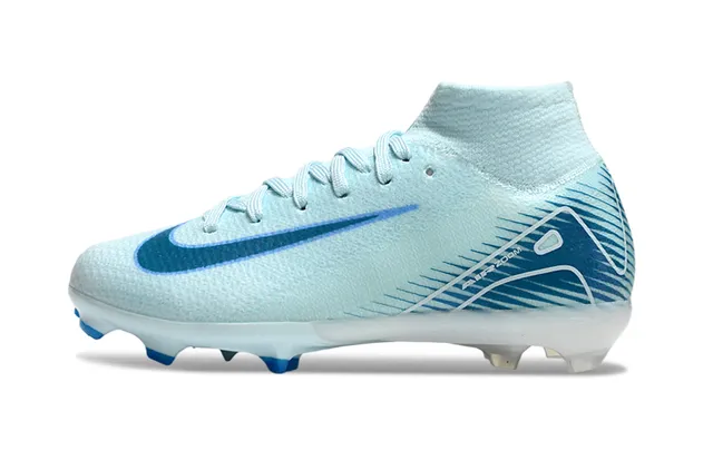 Nike Mercurial Superfly 蓝色 高切针织领 TPU Cage Overlay Firm-Ground 足球鞋 6