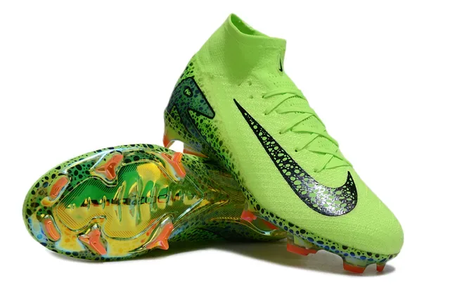 Nike Mercurial Superfly أخضر ليم نيون متشابك أحذية كرة قدم للأرض الصلبة 3