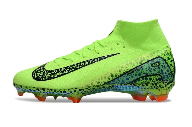 Nike Mercurial Superfly أخضر ليم نيون متشابك أحذية كرة قدم للأرض الصلبة 8