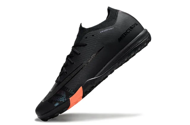 Nike Mercurial Turf Preto Laranja Turf Sapatos de futebol 3