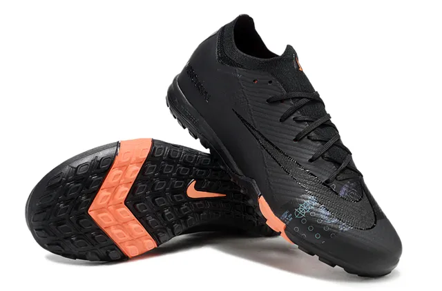 Nike Mercurial Turf Preto Laranja Turf Sapatos de futebol 4